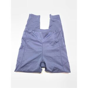 Bebe Sport Women's Pull On Ankle Length Mid-Rise Leggings Blue Size Medium